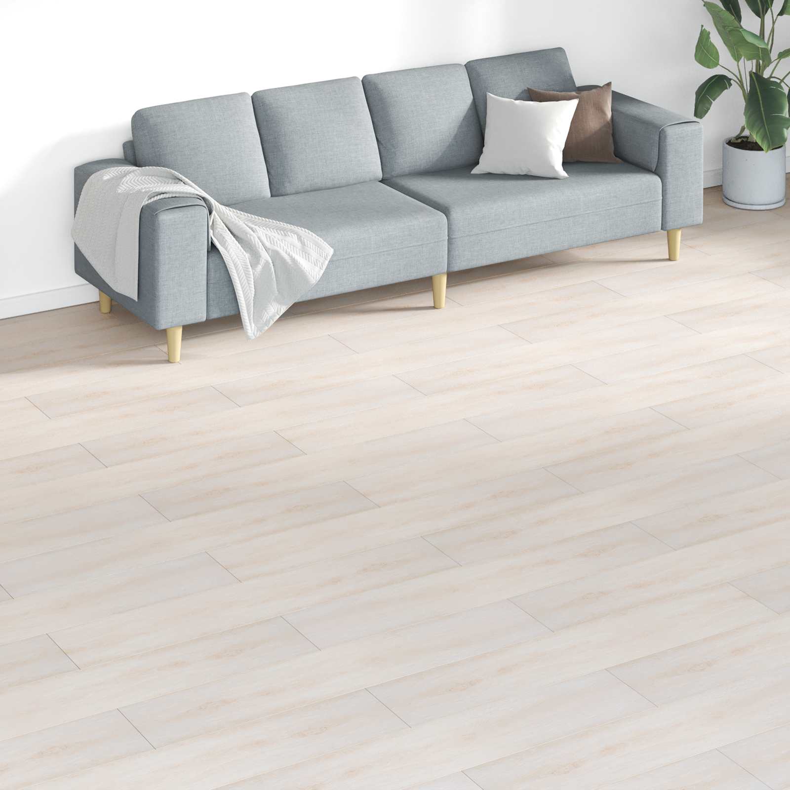 vidaXL Deski podłogowe 18 pcs Biały 5,26 m² PVC