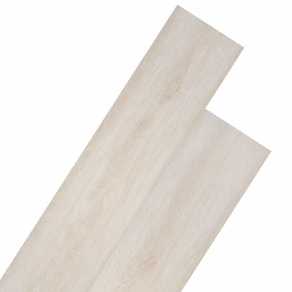 vidaXL Deski podłogowe 18 pcs Biały 5,26 m² PVC