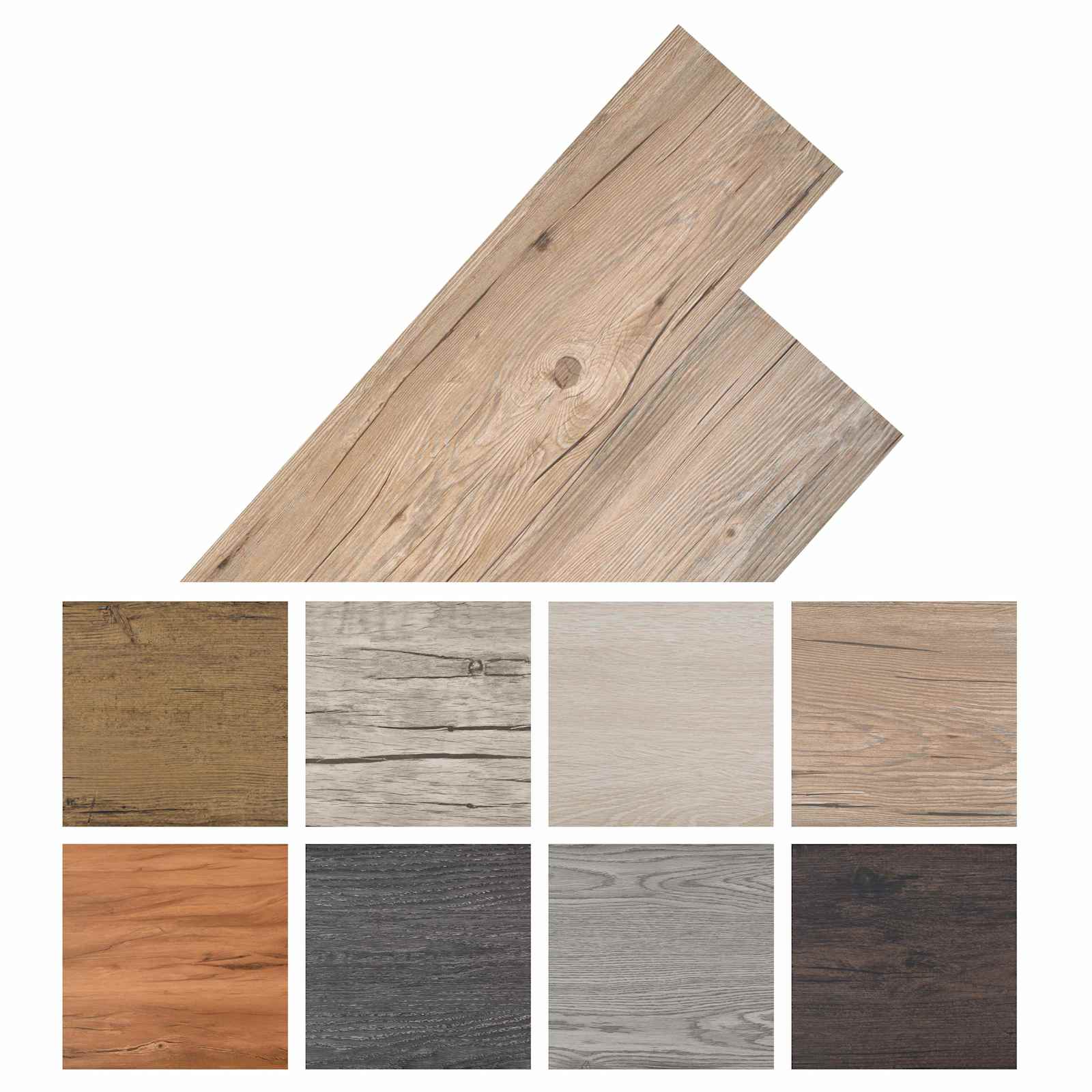 vidaXL Deski podłogowe 18 pcs Brązowy 5,26 m² PVC