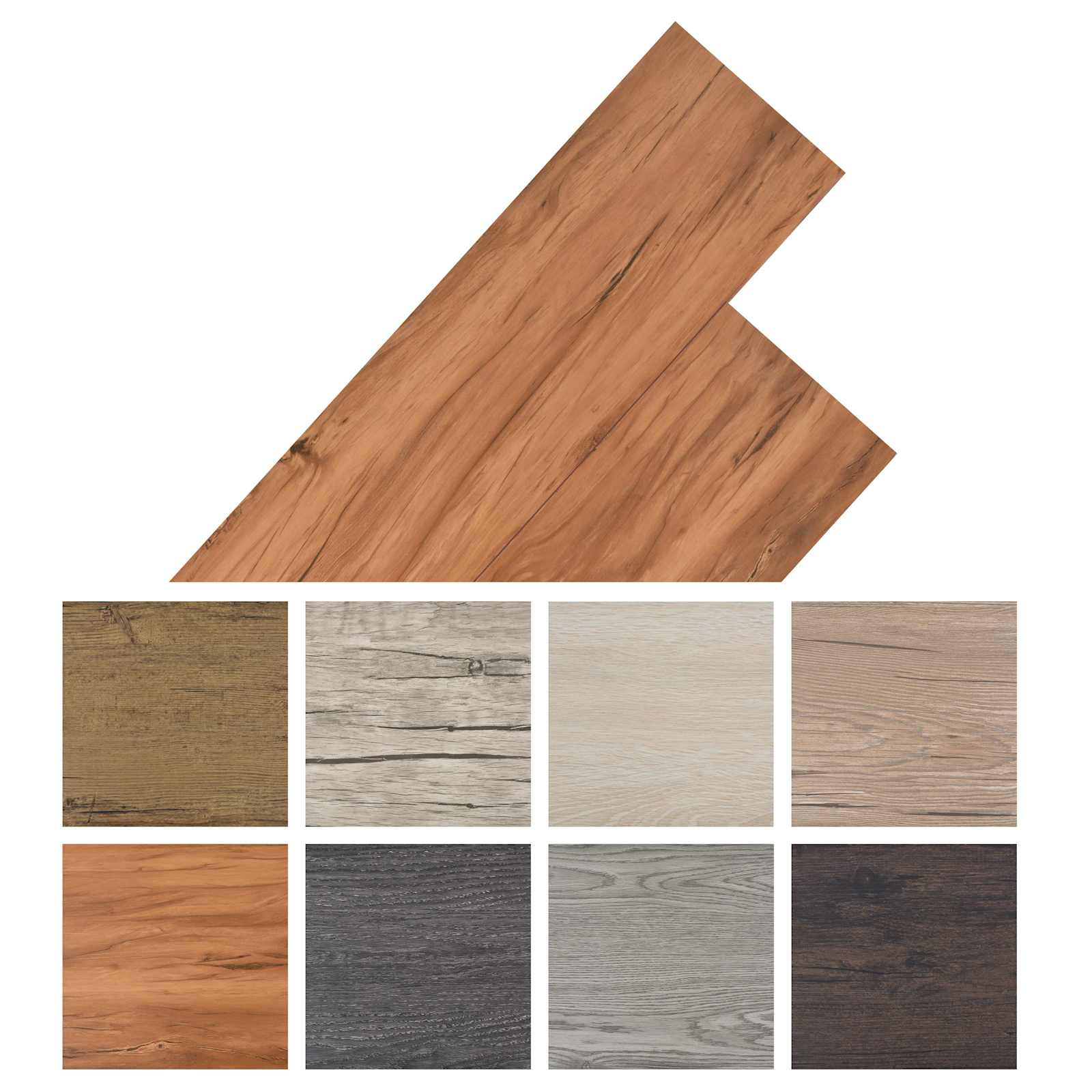 vidaXL Deski podłogowe 18 pcs Brązowy 5,26 m² PVC