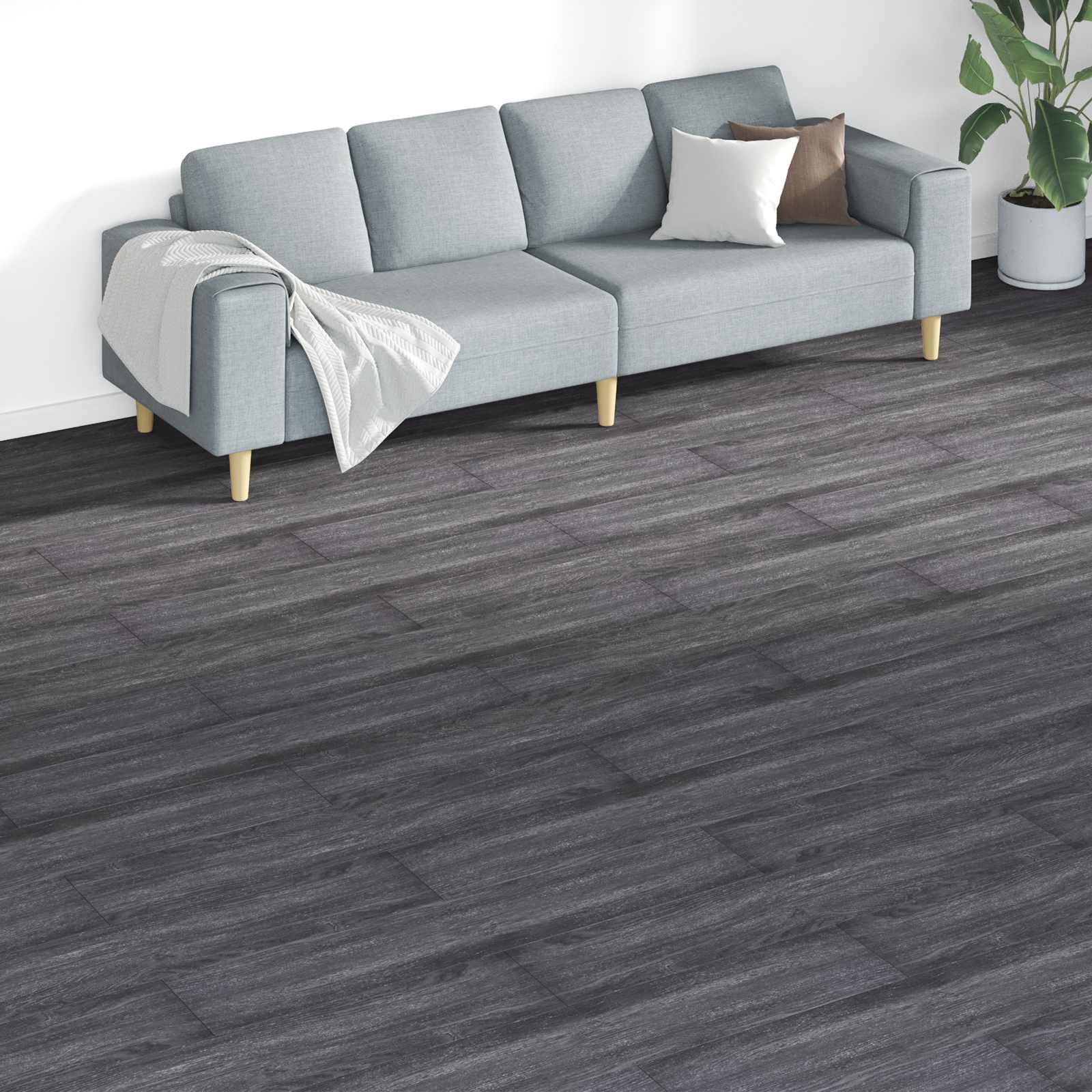 vidaXL Deski podłogowe 18 pcs Czarny i Biały 5,26 m² PVC