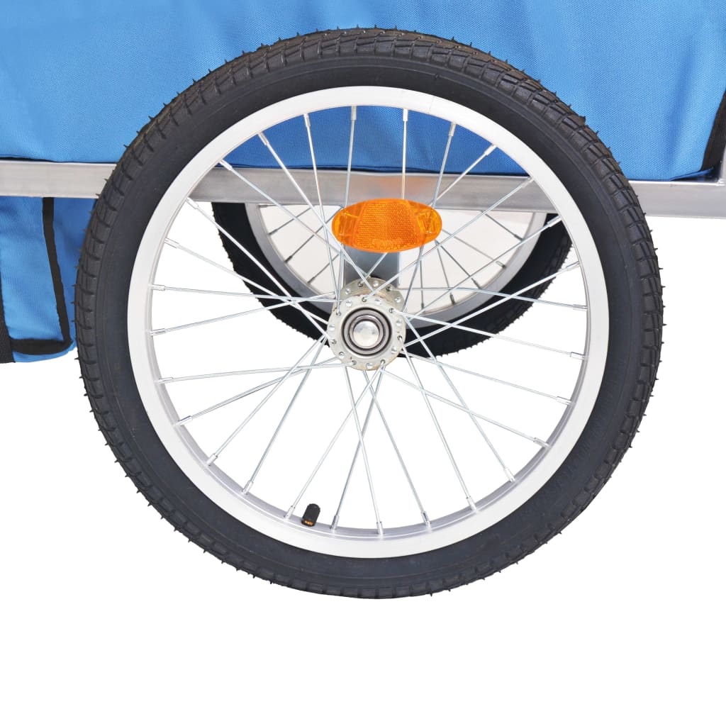 vidaXL Przyczepka rowerowa, szaro-niebieska, 30 kg