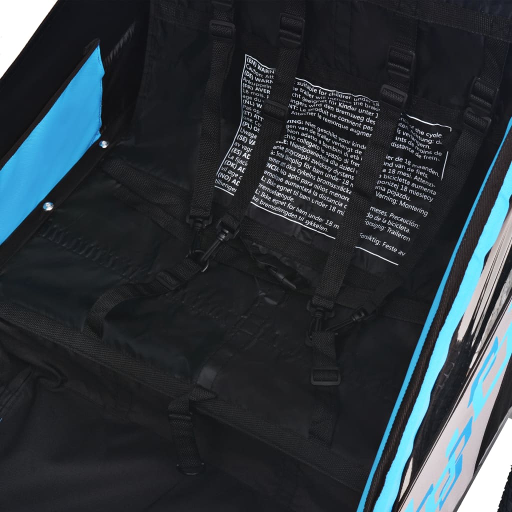 vidaXL Przyczepka rowerowa, szaro-niebieska, 30 kg