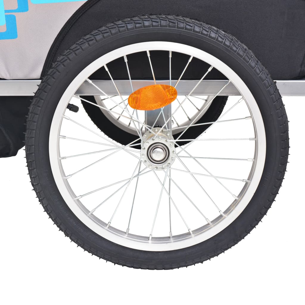 vidaXL Przyczepka rowerowa, szaro-niebieska, 30 kg
