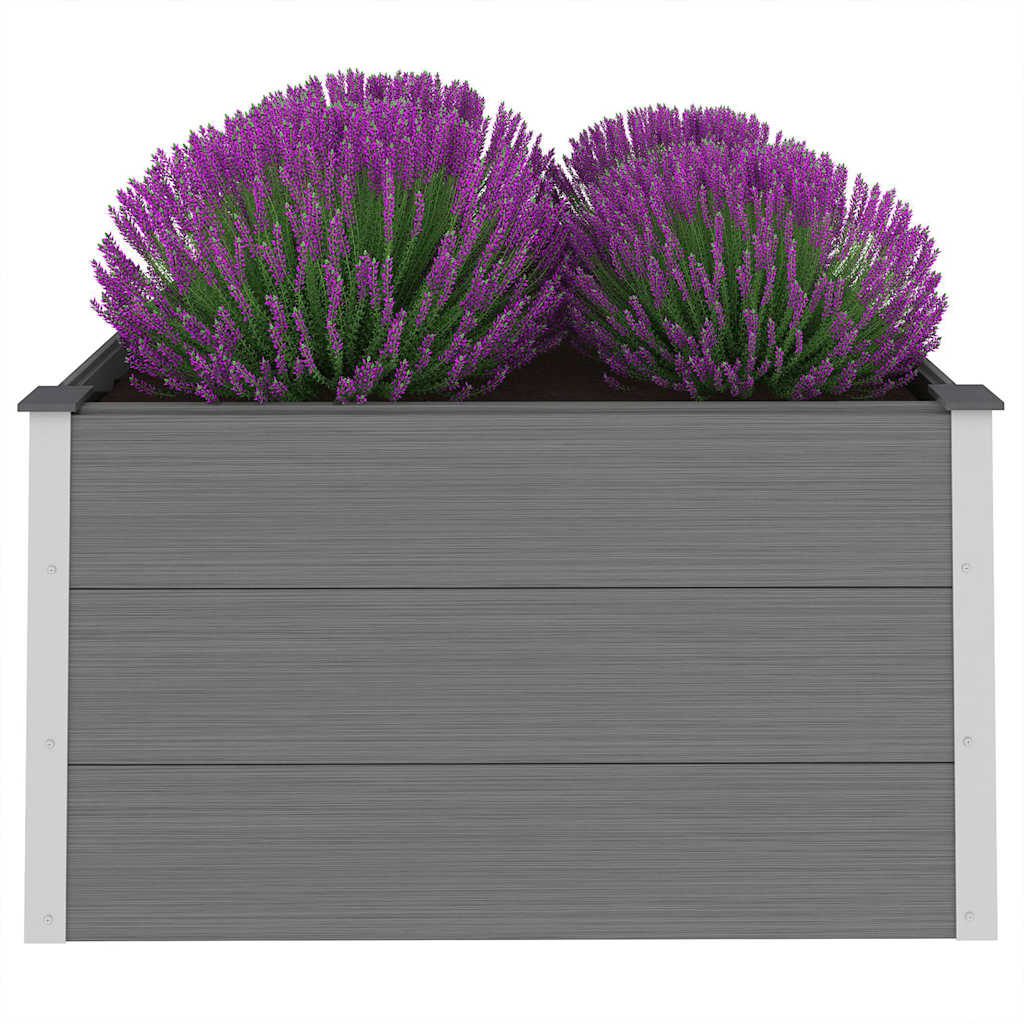vidaXL Podwyższona donica ogrodowa, WPC, 100x100x54 cm, szara