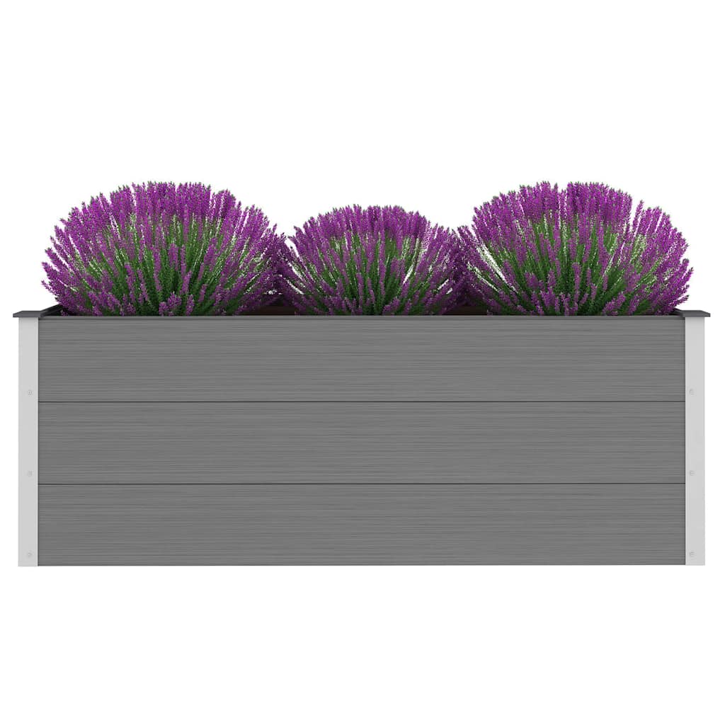 vidaXL Podwyższona donica ogrodowa, WPC, 150x50x54 cm, szara