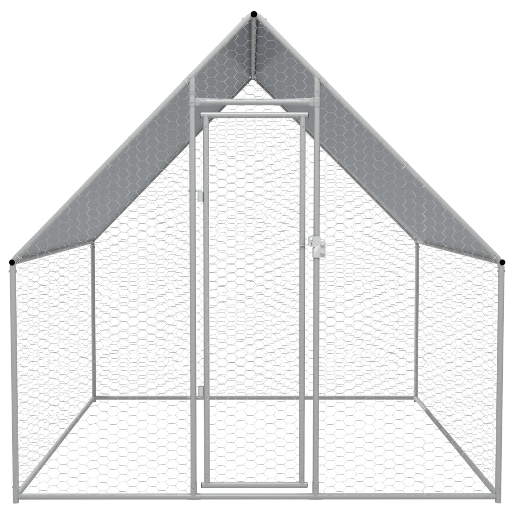 vidaXL Klatka zewnętrzna dla kurcząt, stal galwanizowana, 2x2x1,92 m