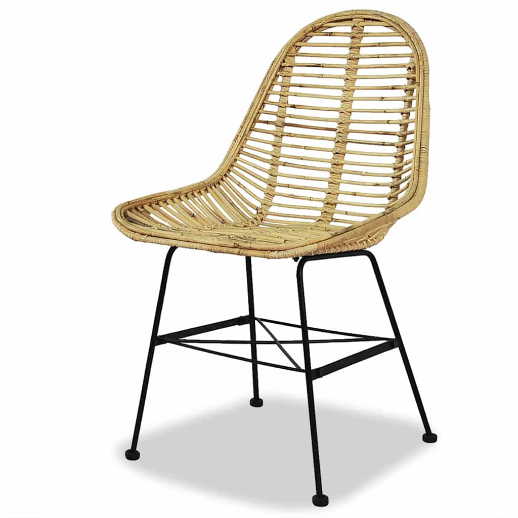 vidaXL Krzesła do jadalni, 2 szt., naturalny rattan