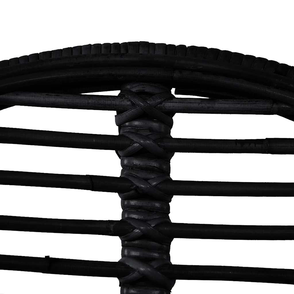 vidaXL Krzesła stołowe, 4 szt., czarne, naturalny rattan
