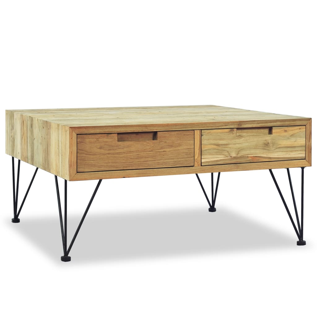 vidaXL Stolik kawowy, 80 x 80 x 40 cm, lite drewno tekowe