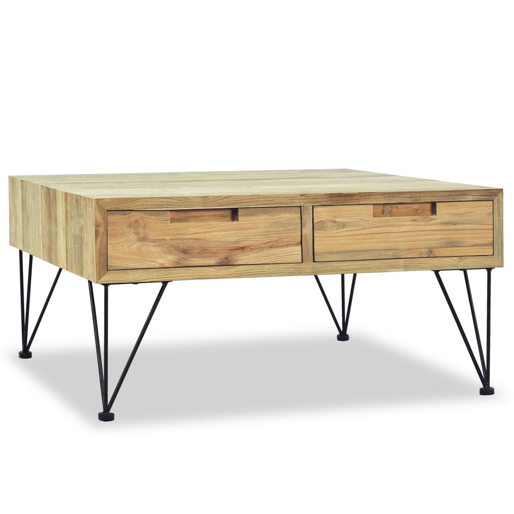 vidaXL Stolik kawowy, 80 x 80 x 40 cm, lite drewno tekowe