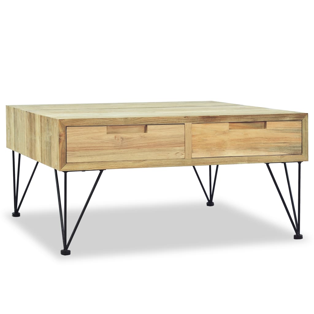 vidaXL Stolik kawowy, 80 x 80 x 40 cm, lite drewno tekowe