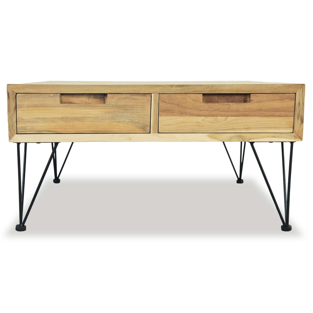 vidaXL Stolik kawowy, 80 x 80 x 40 cm, lite drewno tekowe