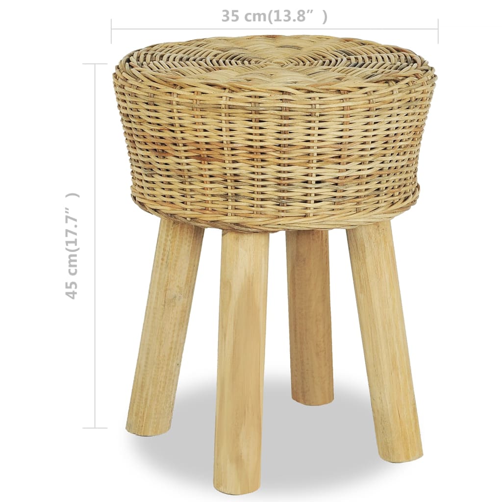 vidaXL Stołek barowy, naturalny rattan