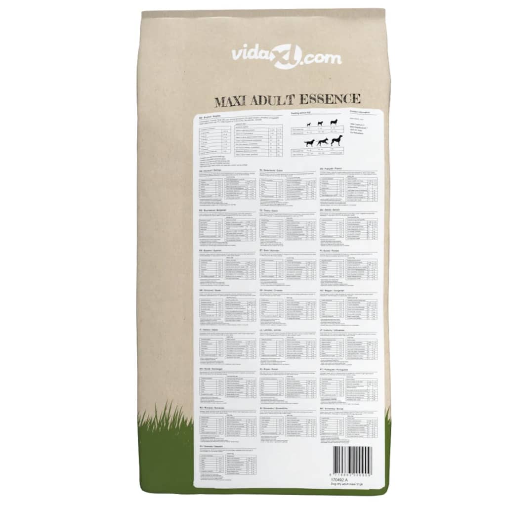 vidaXL Sucha karma dla psów Maxi Adult Essence Beef & Chicken, 15 kg