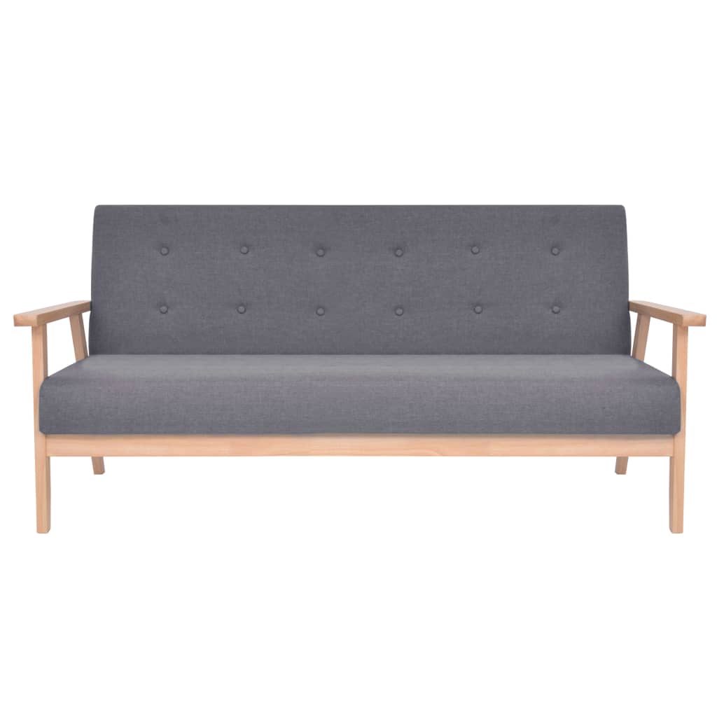 vidaXL 3 osobowa sofa tapicerowana, ciemnoszara
