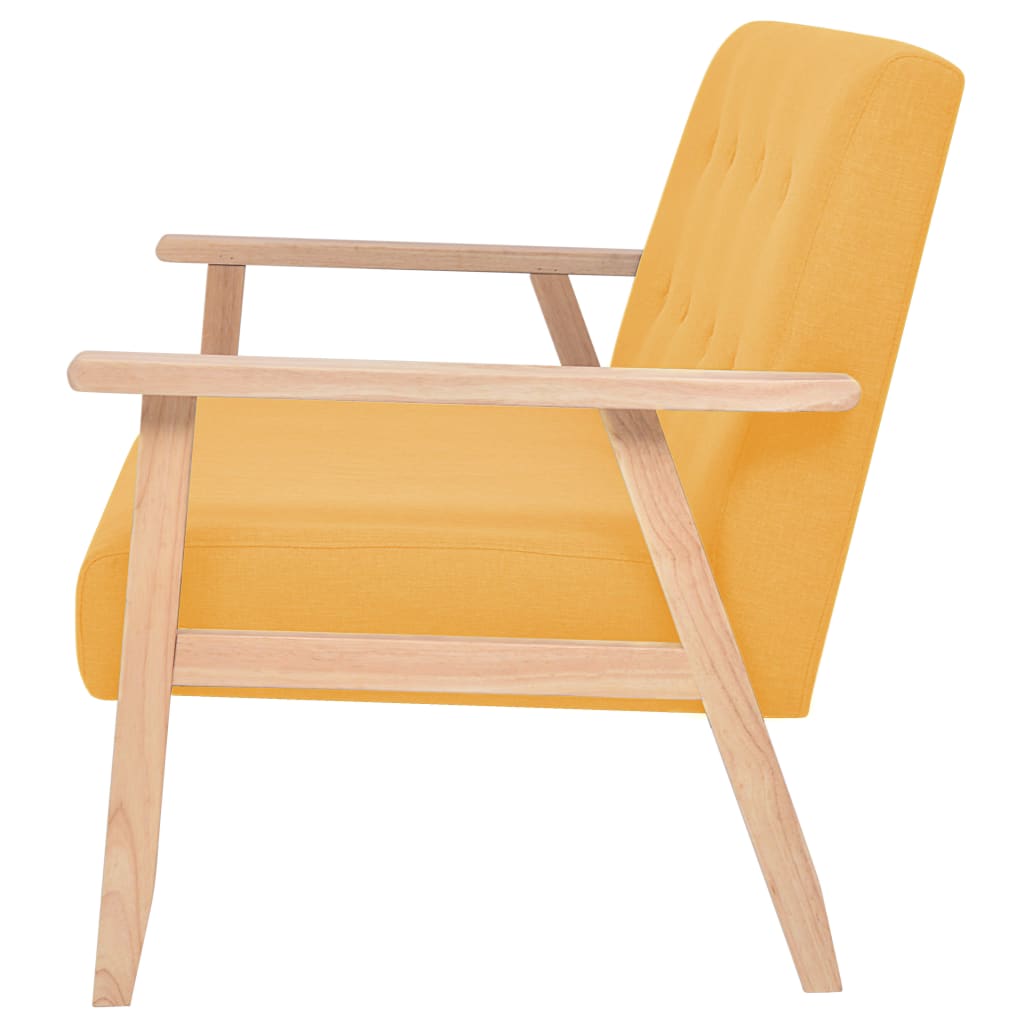 vidaXL 2 osobowa sofa tapicerowana, żółta