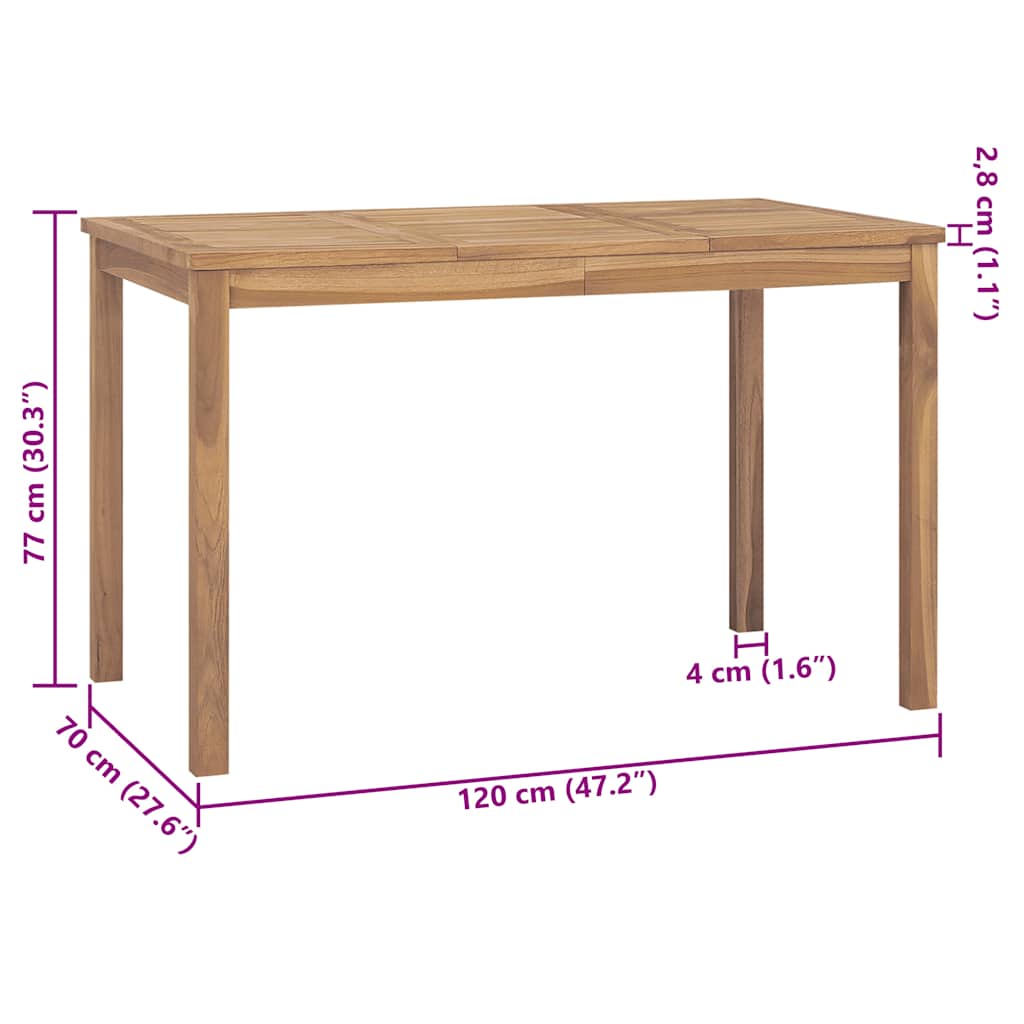 vidaXL Ławka Batavia z poduszkami, 120 cm, drewno tekowe
