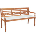 vidaXL Ławka Batavia z poduszkami, 150 cm, drewno tekowe