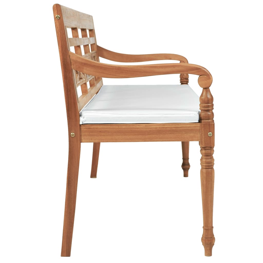 vidaXL Ławka Batavia z poduszkami, 150 cm, drewno tekowe