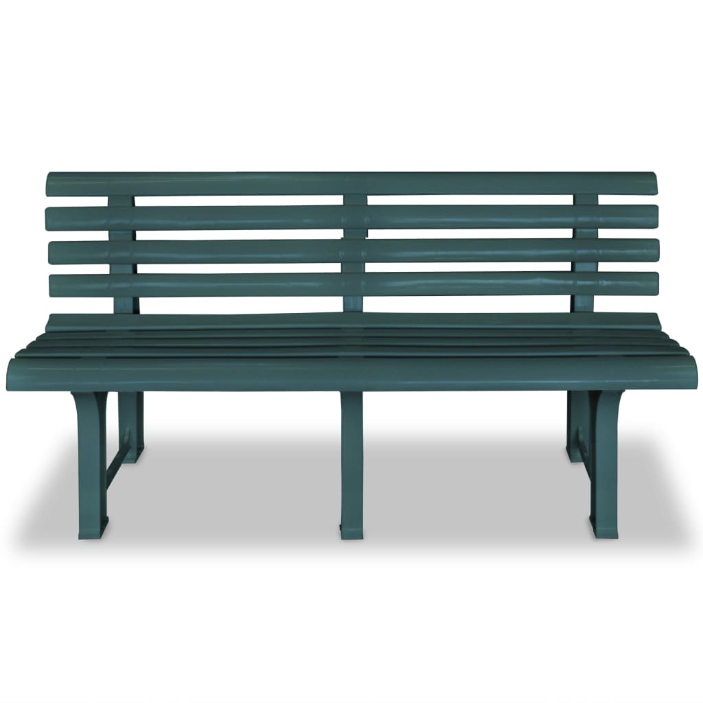 vidaXL Ławka ogrodowa, 145,5 cm, plastik, zielona