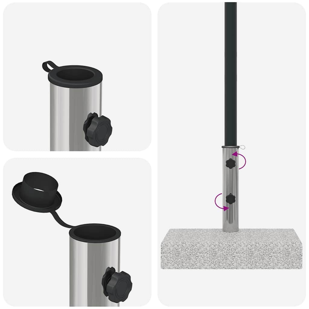 vidaXL Prostokątna podstawa pod parasol, granitowa, 25 kg