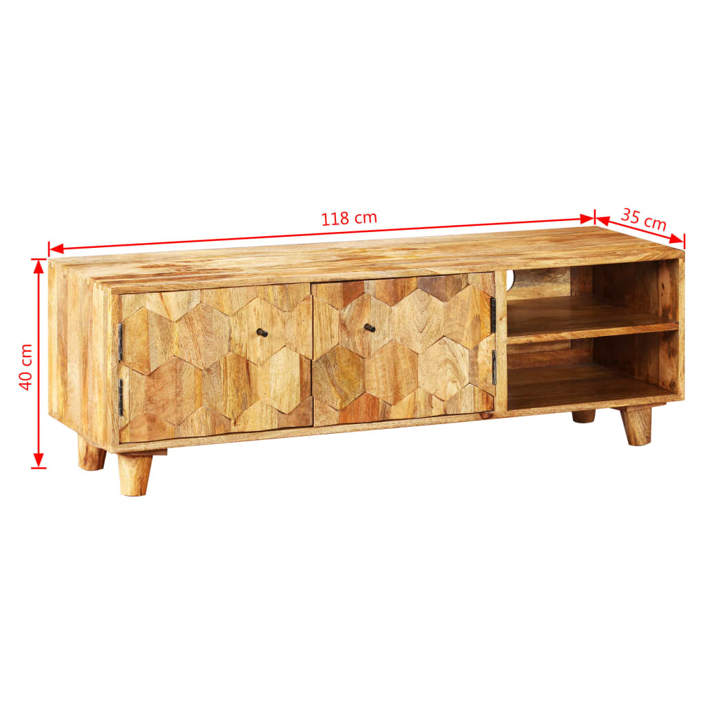 vidaXL Szafka pod telewizor z litego drewna mango, 118x35x40 cm