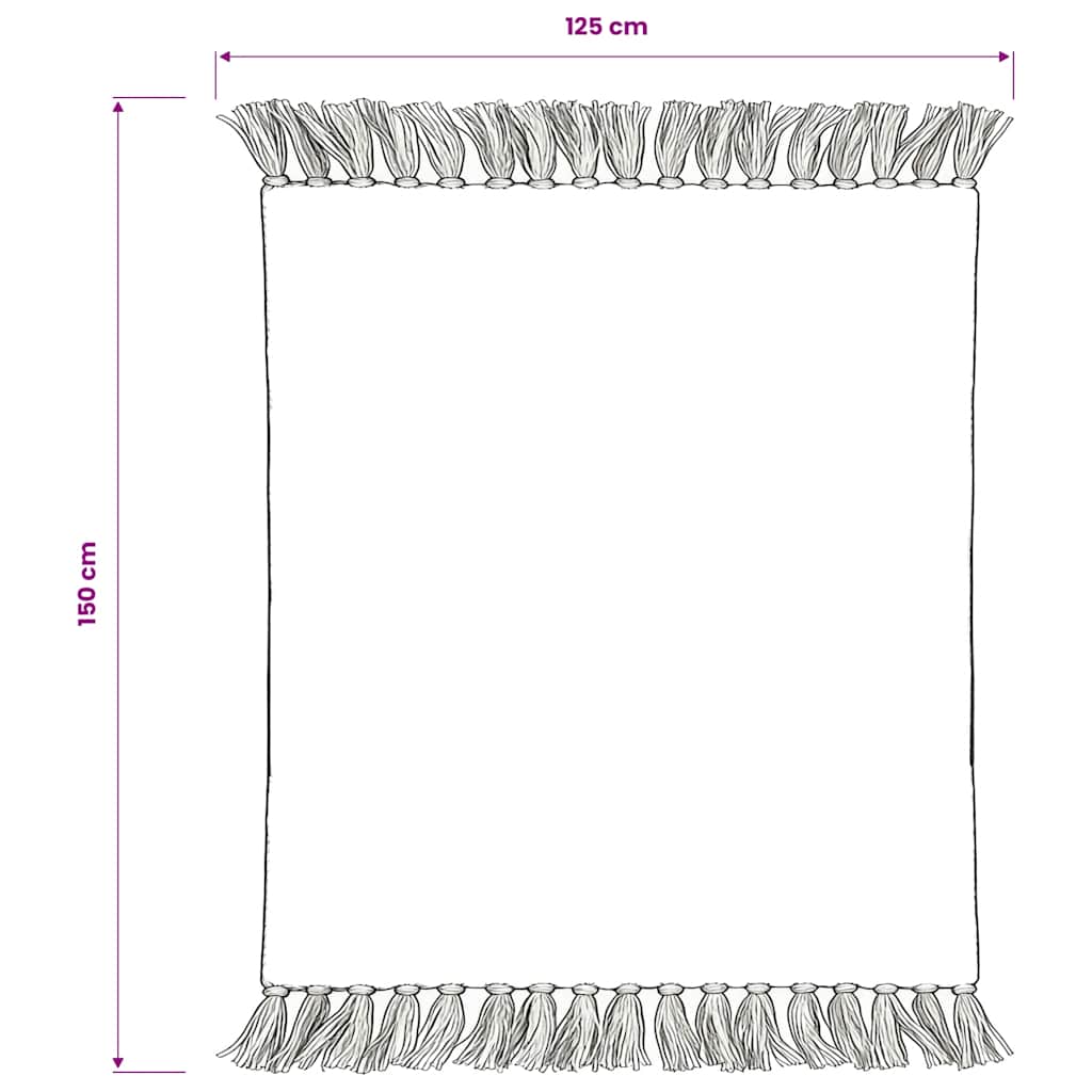 vidaXL Bawełniana narzuta w paski, 125 x 150 cm, szaro-biała
