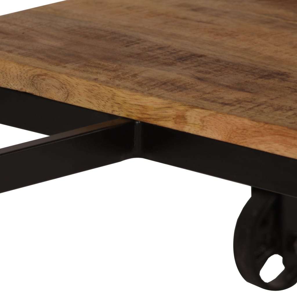 vidaXL Biurko ze składanym taboretem, lite drewno mango, 115x50x76 cm
