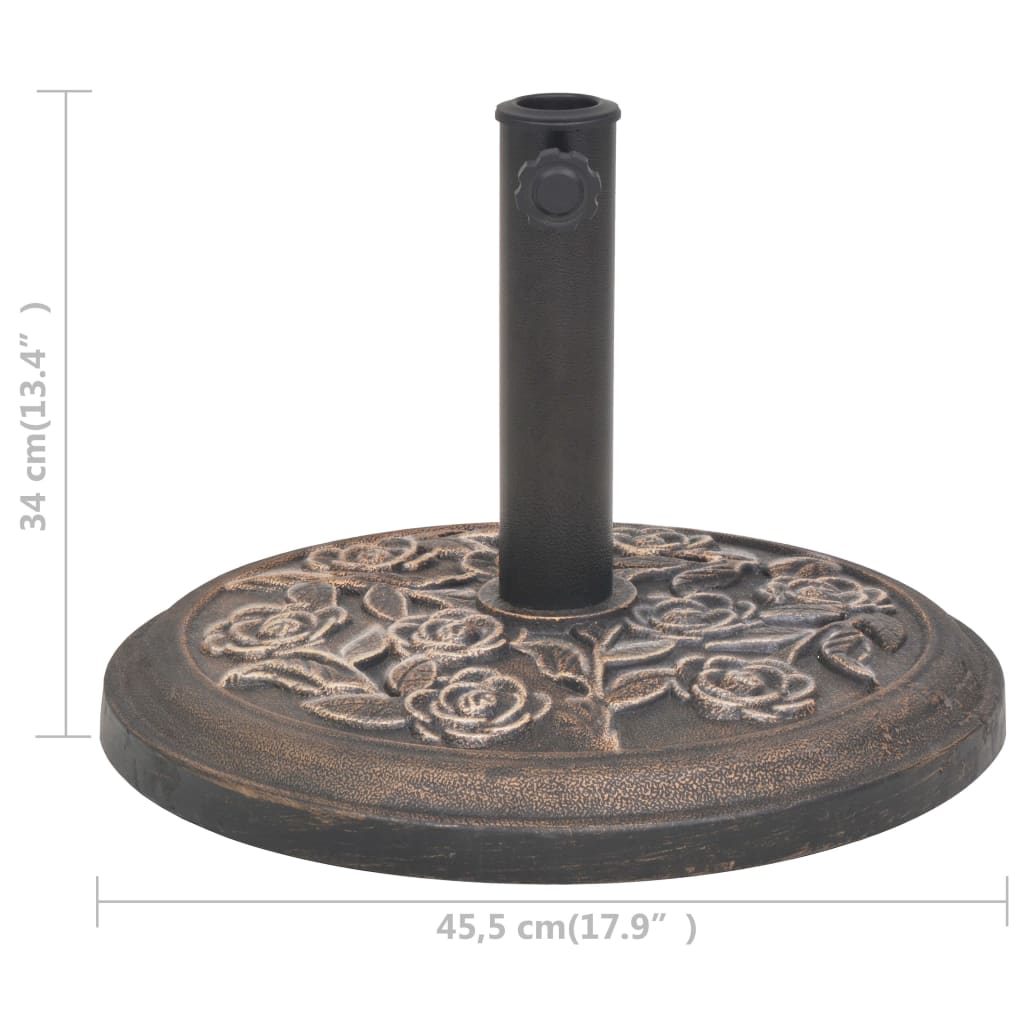 vidaXL Podstawa pod parasol, okrągła, żywicowa, brąz, 9 kg