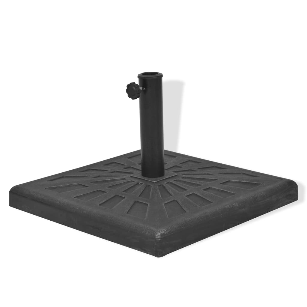 vidaXL Podstawa do parasola, kwadratowa, czarna, 19 kg, żywica