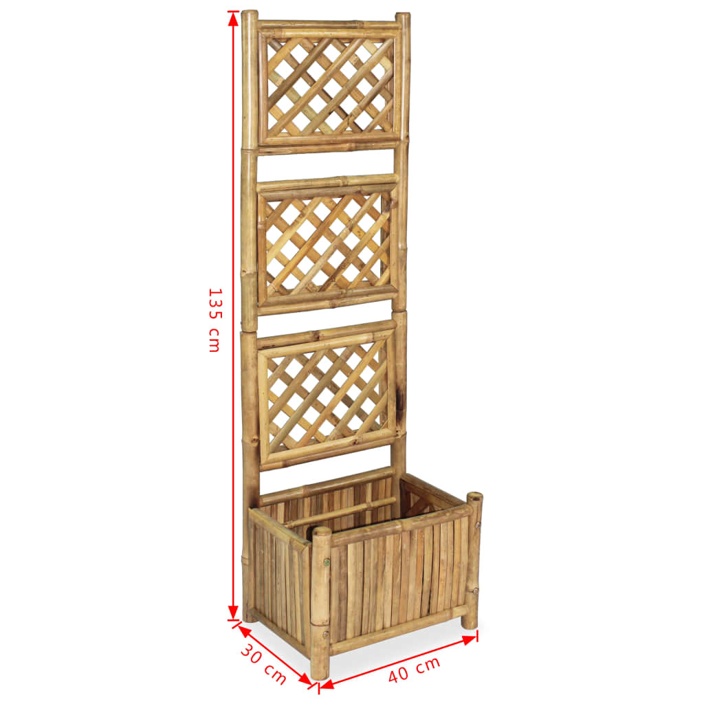 vidaXL Podwyższona donica ogrodowa z kratką, bambus, 40 cm