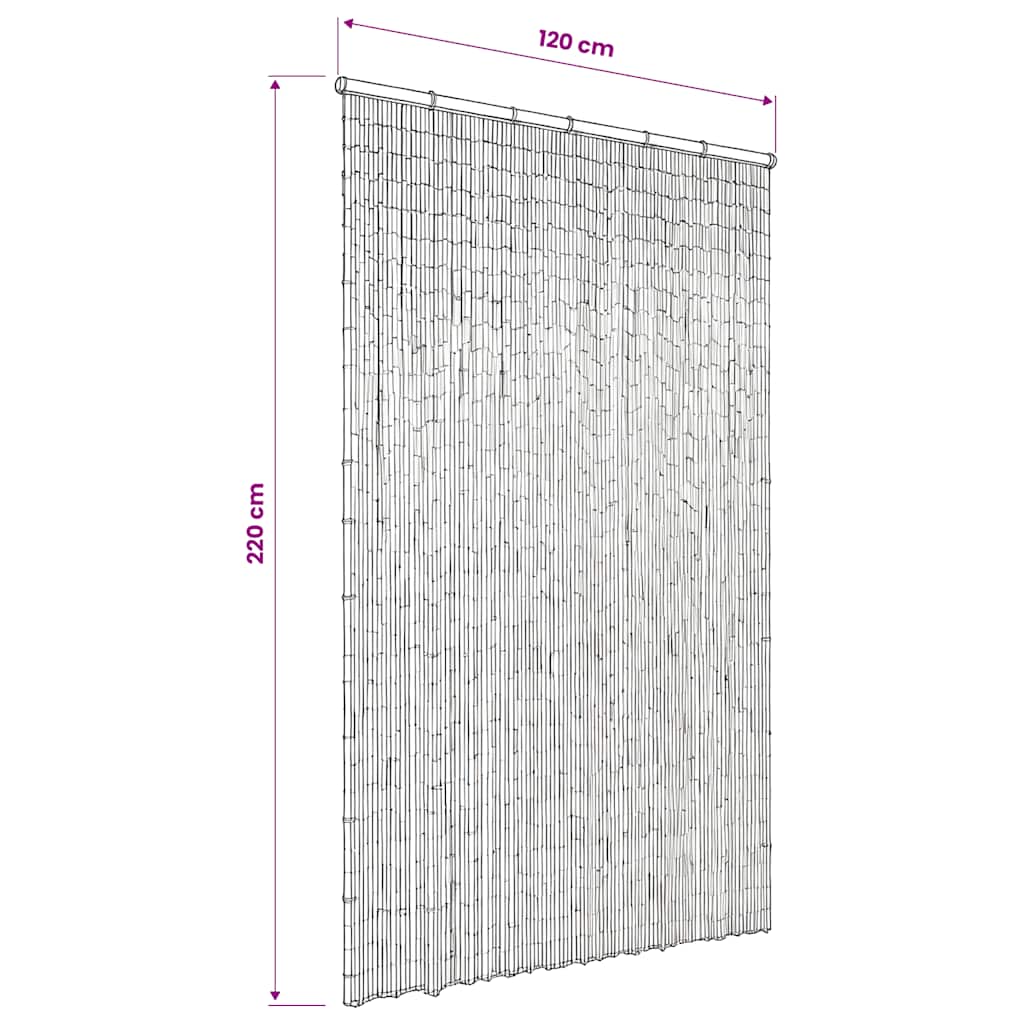 vidaXL Zasłona na drzwi, bambusowa, 120 x 220 cm