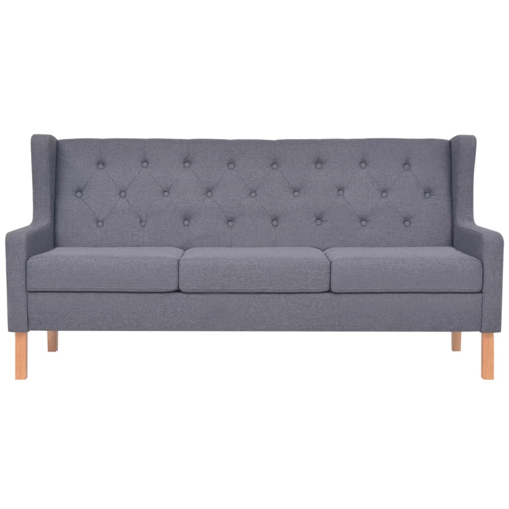 vidaXL 3-osobowa sofa tapicerowana tkaniną, szara