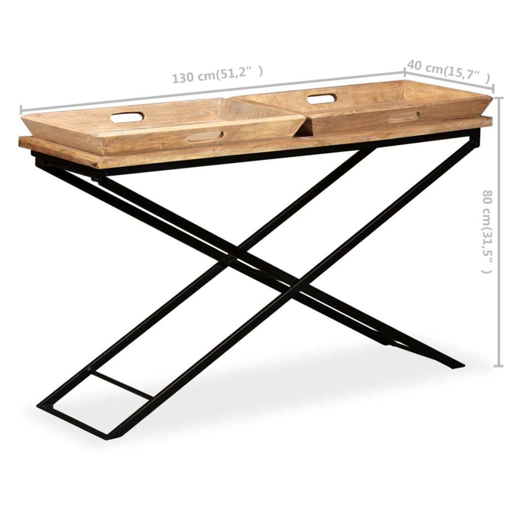 vidaXL Stolik typu konsola, lite drewno mango, 130x40x80 cm