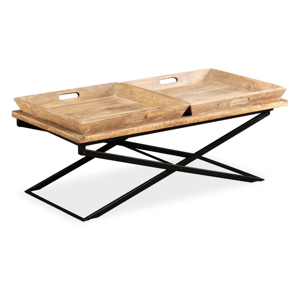 vidaXL Stolik kawowy, lite drewno mango, 110 x 55 x 42 cm