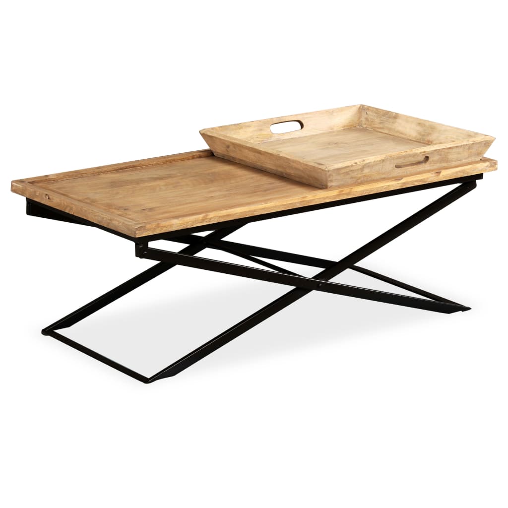 vidaXL Stolik kawowy, lite drewno mango, 110 x 55 x 42 cm