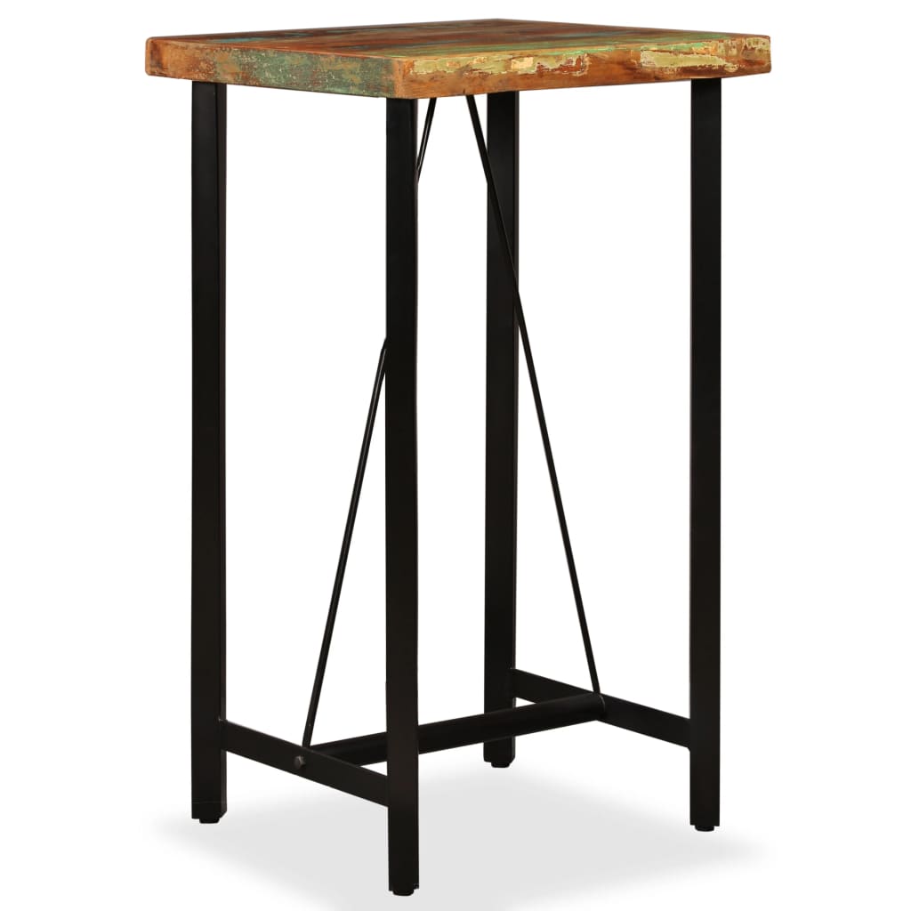 vidaXL Stolik barowy, lite drewno z odzysku, 60x60x107 cm
