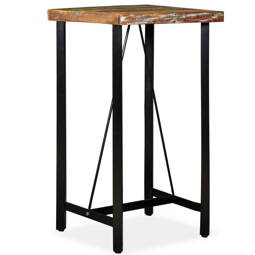 vidaXL Stolik barowy, lite drewno z odzysku, 60x60x107 cm