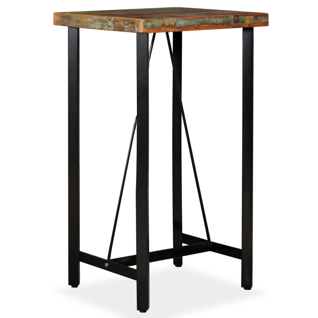 vidaXL Stolik barowy, lite drewno z odzysku, 60x60x107 cm