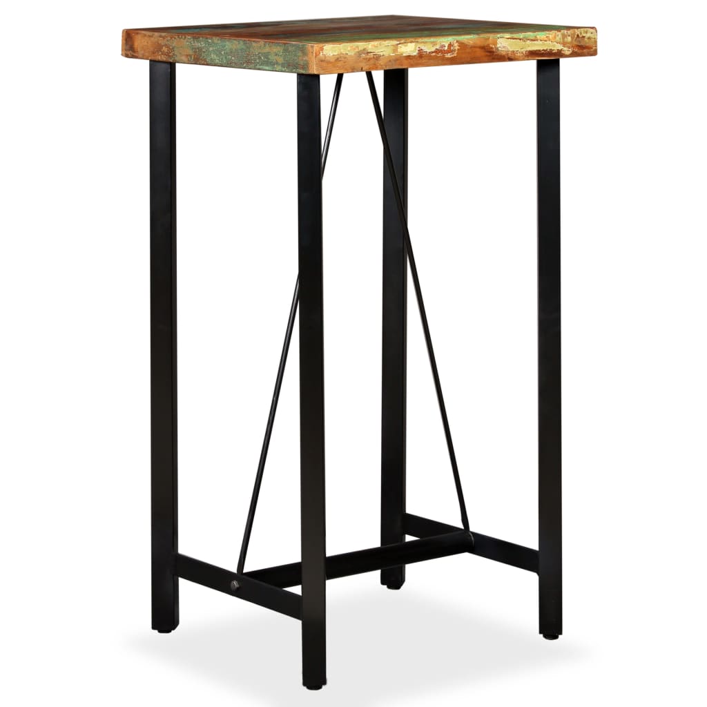vidaXL Stolik barowy, lite drewno z odzysku, 60x60x107 cm
