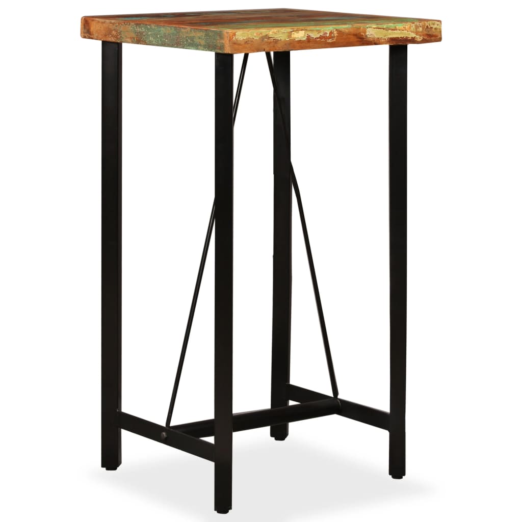 vidaXL Stolik barowy, lite drewno z odzysku, 60x60x107 cm