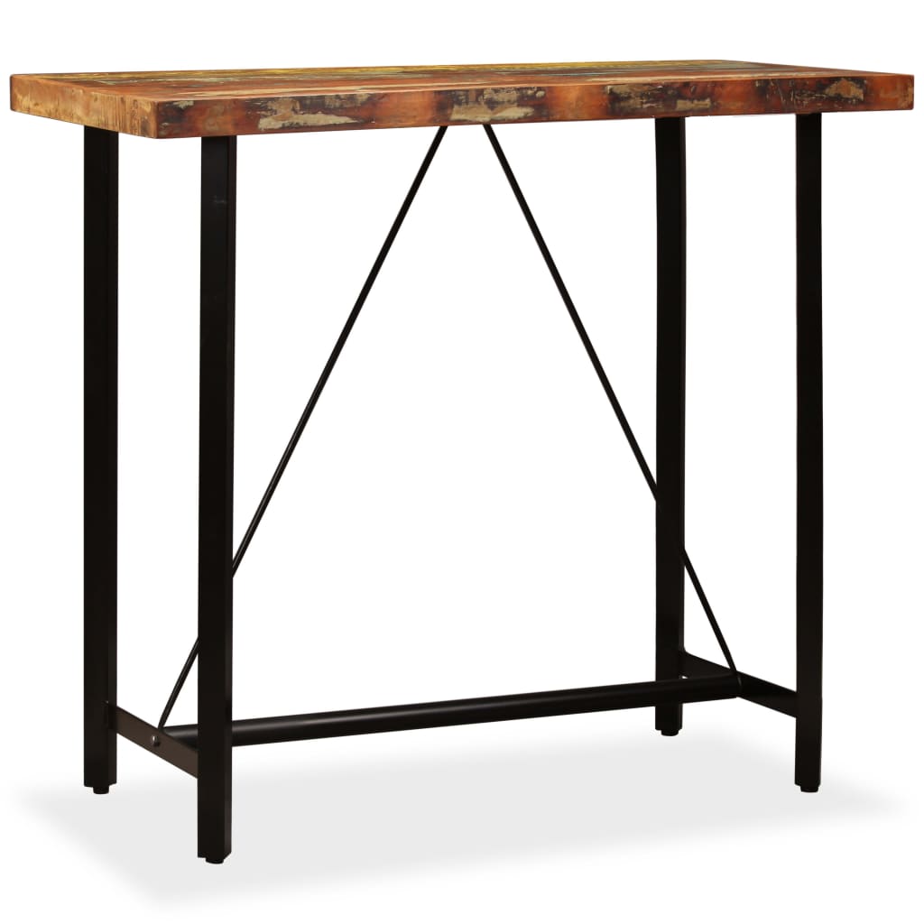 vidaXL Stolik barowy z litego drewna odzyskanego, 120 x 60 x 107 cm