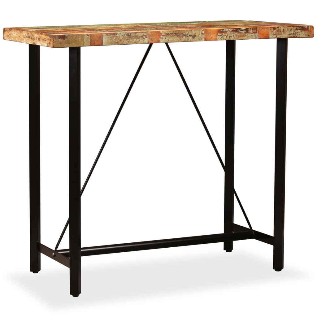 vidaXL Stolik barowy z litego drewna odzyskanego, 120 x 60 x 107 cm