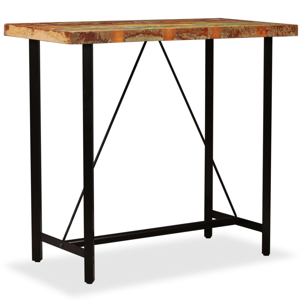vidaXL Stolik barowy z litego drewna odzyskanego, 120 x 60 x 107 cm
