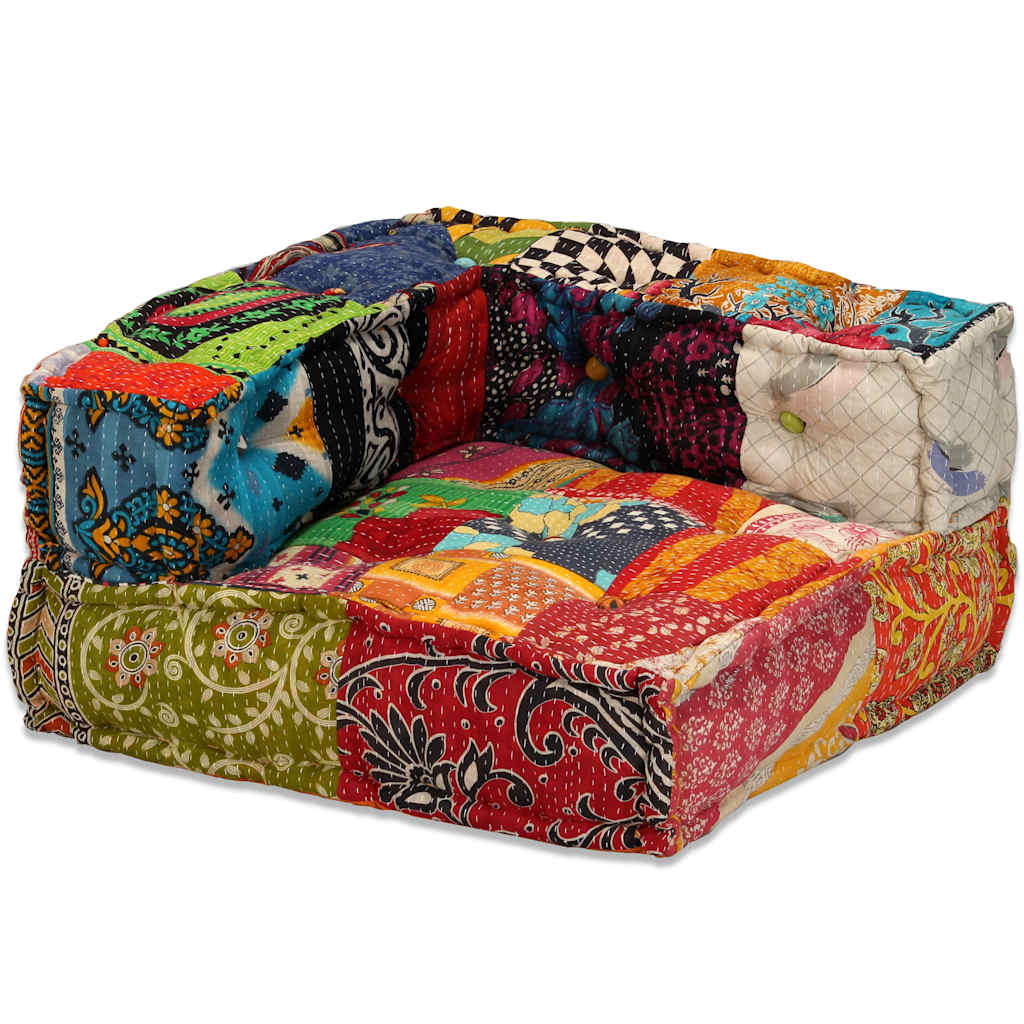 vidaXL Puf modułowy, 4-osobowy, patchwork, tkanina