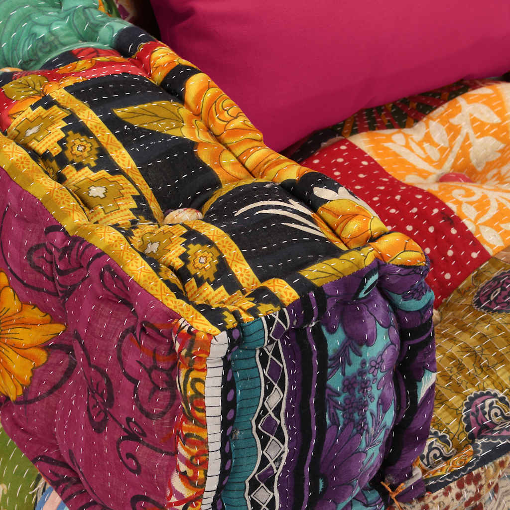 vidaXL Puf modułowy, 4-osobowy, patchwork, tkanina