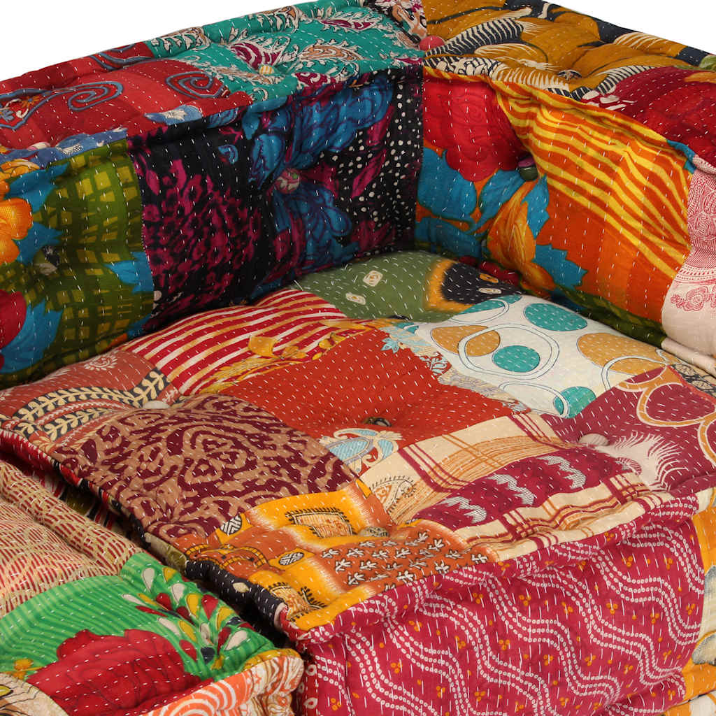 vidaXL Puf modułowy, 4-osobowy, patchwork, tkanina