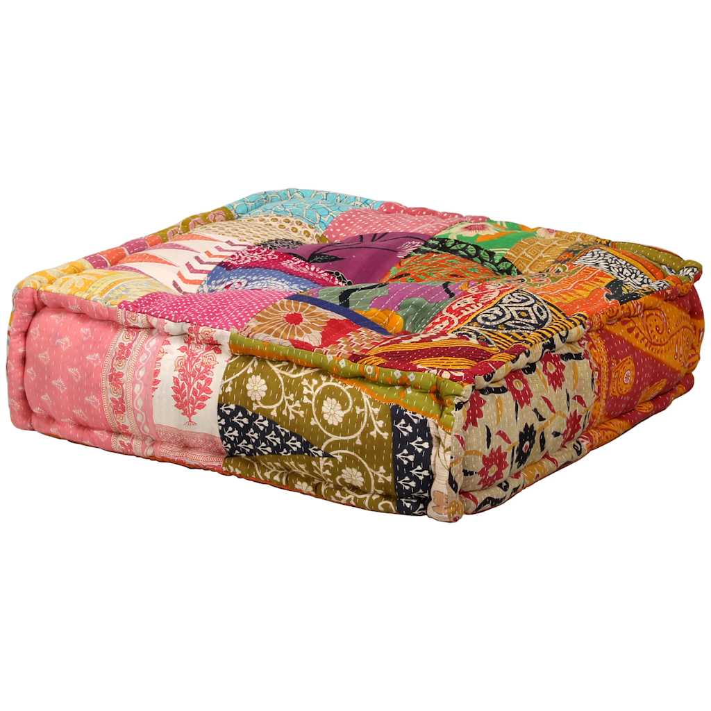 vidaXL Puf modułowy, 2-osobowy, patchwork, tkanina