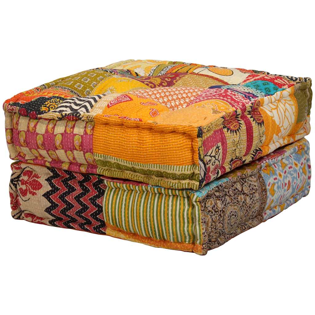 vidaXL Puf modułowy, 2-osobowy, patchwork, tkanina